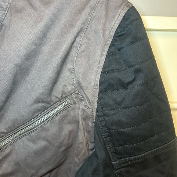 Vintage Armani Exchange Denim padded moto zip bike jacket - Picture 6 of 13